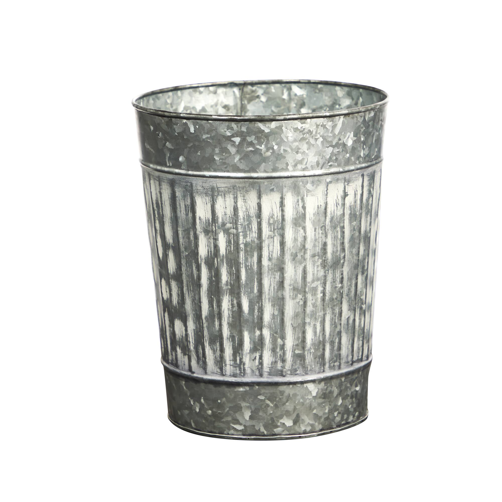 10i" Gray Farmhouse Country Pail Planter